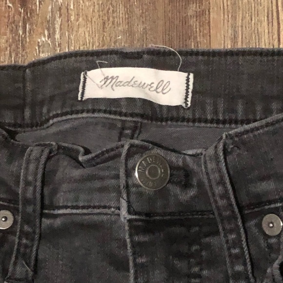 Madewell Cali Demi Boot Jeans Women's 26 in Berkley Black Wash Chewed Hem - Picture 2 of 8